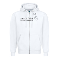 White studio ghibli3 Zipper Hoodie - linhVisuals