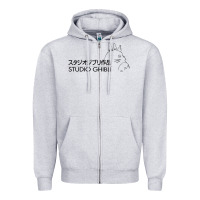 Heather Grey studio ghibli3 Zipper Hoodie - linhVisuals