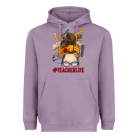 Lavender messy bun teacher life Heavyweight Hoodie - RanaPortraitStore
