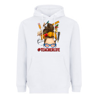 White messy bun teacher life Heavyweight Hoodie - RanaPortraitStore