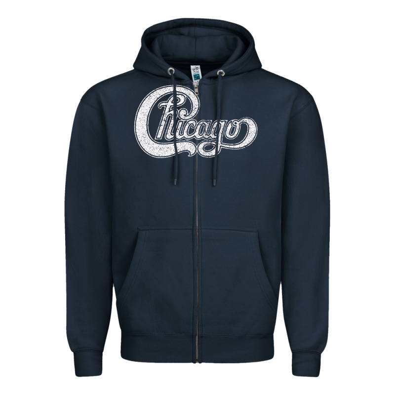 Chicago Retro Styled Faded Design Zipper Hoodie by linhVisuals | Teevron