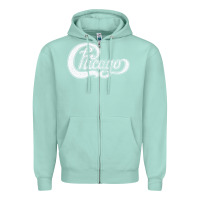Seafoam chicago retro styled faded design Zipper Hoodie - linhVisuals