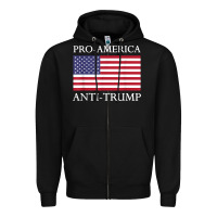 Black pro america anti trump shirt   american usa flag resist t shirt Zipper Hoodie - linhVisuals