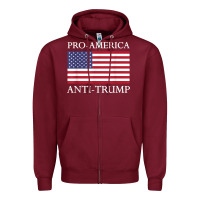 Burgundy pro america anti trump shirt   american usa flag resist t shirt Zipper Hoodie - linhVisuals