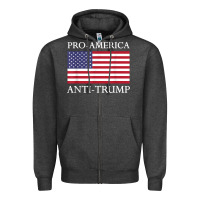 Charcoal Heather pro america anti trump shirt   american usa flag resist t shirt Zipper Hoodie - linhVisuals