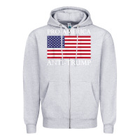 Heather Grey pro america anti trump shirt   american usa flag resist t shirt Zipper Hoodie - linhVisuals