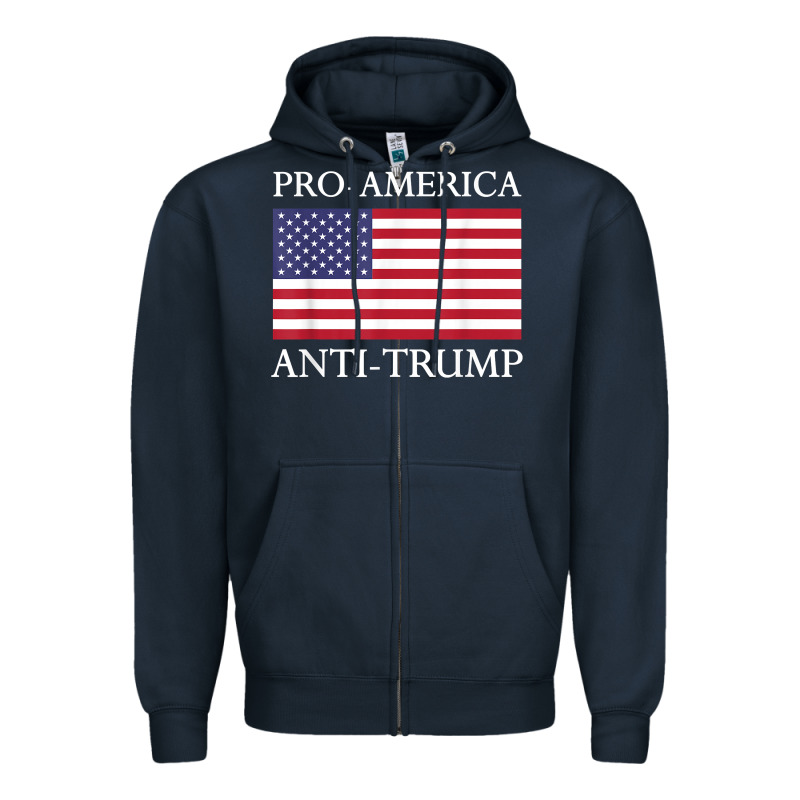 Pro America Anti Trump Shirt   American Usa Flag Resist T Shirt Zipper Hoodie by linhVisuals | Teevron