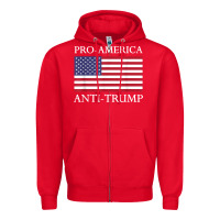 Red pro america anti trump shirt   american usa flag resist t shirt Zipper Hoodie - linhVisuals