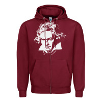 Burgundy beethoven Zipper Hoodie - linhVisuals
