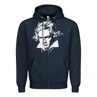 Navy beethoven Zipper Hoodie - linhVisuals