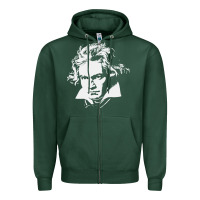 Sports Green beethoven Zipper Hoodie - linhVisuals