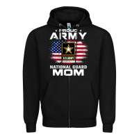 Black proud army national guard mom with american flag gift pullover hoodie Zipper Hoodie - linhVisuals