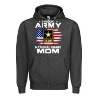 Charcoal Heather proud army national guard mom with american flag gift pullover hoodie Zipper Hoodie - linhVisuals