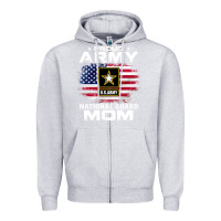 Heather Grey proud army national guard mom with american flag gift pullover hoodie Zipper Hoodie - linhVisuals