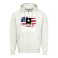 Oatmeal Heather proud army national guard mom with american flag gift pullover hoodie Zipper Hoodie - linhVisuals