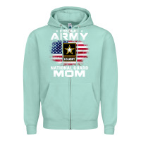 Seafoam proud army national guard mom with american flag gift pullover hoodie Zipper Hoodie - linhVisuals