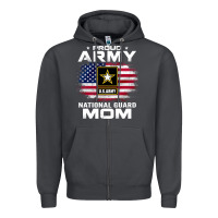 Smoke proud army national guard mom with american flag gift pullover hoodie Zipper Hoodie - linhVisuals