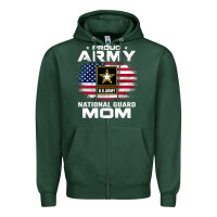 Sports Green proud army national guard mom with american flag gift pullover hoodie Zipper Hoodie - linhVisuals