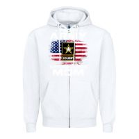 White proud army national guard mom with american flag gift pullover hoodie Zipper Hoodie - linhVisuals