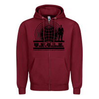 Burgundy the man from uncle Zipper Hoodie - linhVisuals