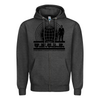 Charcoal Heather the man from uncle Zipper Hoodie - linhVisuals