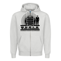 Dove Grey the man from uncle Zipper Hoodie - linhVisuals