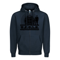 Navy the man from uncle Zipper Hoodie - linhVisuals