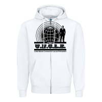 White the man from uncle Zipper Hoodie - linhVisuals