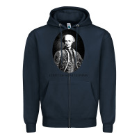 Navy comte de saint germain occultist philosopher Zipper Hoodie - linhVisuals