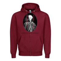 Burgundy comte de saint germain occultist philosopher Zipper Hoodie - linhVisuals