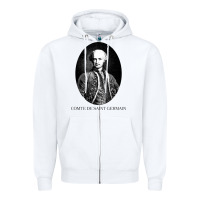 White comte de saint germain occultist philosopher Zipper Hoodie - linhVisuals