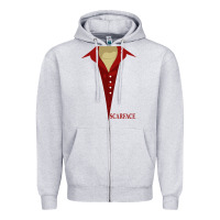 Heather Grey scarface Zipper Hoodie - linhVisuals