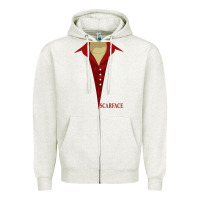 Oatmeal Heather scarface Zipper Hoodie - linhVisuals