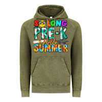 Vintage Olive So Long Pre K Hello Summer Vintage Hoodie - CowhideDigitalArt