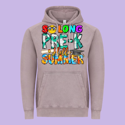 So Long Pre K Hello Summer Vintage Hoodie Designed By Cowhidedigitalart