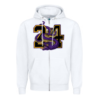 White Mamba #24 Zipper Hoodie - linhVisuals