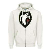 Oatmeal Heather season  ghost army Zipper Hoodie - linhVisuals