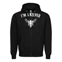 Black beekeeper im a keeper Zipper Hoodie - linhVisuals