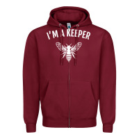Burgundy beekeeper im a keeper Zipper Hoodie - linhVisuals