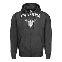 Charcoal Heather beekeeper im a keeper Zipper Hoodie - linhVisuals