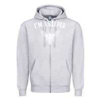 Heather Grey beekeeper im a keeper Zipper Hoodie - linhVisuals