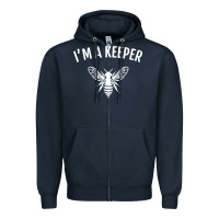 Navy beekeeper im a keeper Zipper Hoodie - linhVisuals