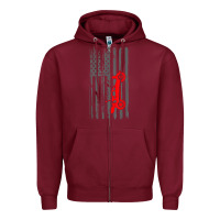 Burgundy rc racing american flag radio control rc car t shirt Zipper Hoodie - linhVisuals