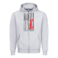 Heather Grey rc racing american flag radio control rc car t shirt Zipper Hoodie - linhVisuals