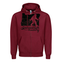 Burgundy sasquatch country   sasquatch Zipper Hoodie - linhVisuals