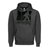 Charcoal Heather sasquatch country   sasquatch Zipper Hoodie - linhVisuals