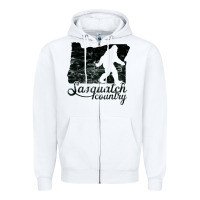 White sasquatch country   sasquatch Zipper Hoodie - linhVisuals