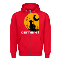Red carhartt vintage company Zipper Hoodie - linhVisuals