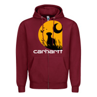 Burgundy carhartt vintage company Zipper Hoodie - linhVisuals