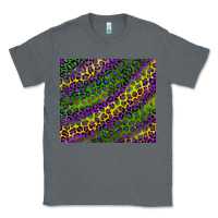 Charcoal Heather mardi gras leopard background Classic Tee - RanaPortraitStore